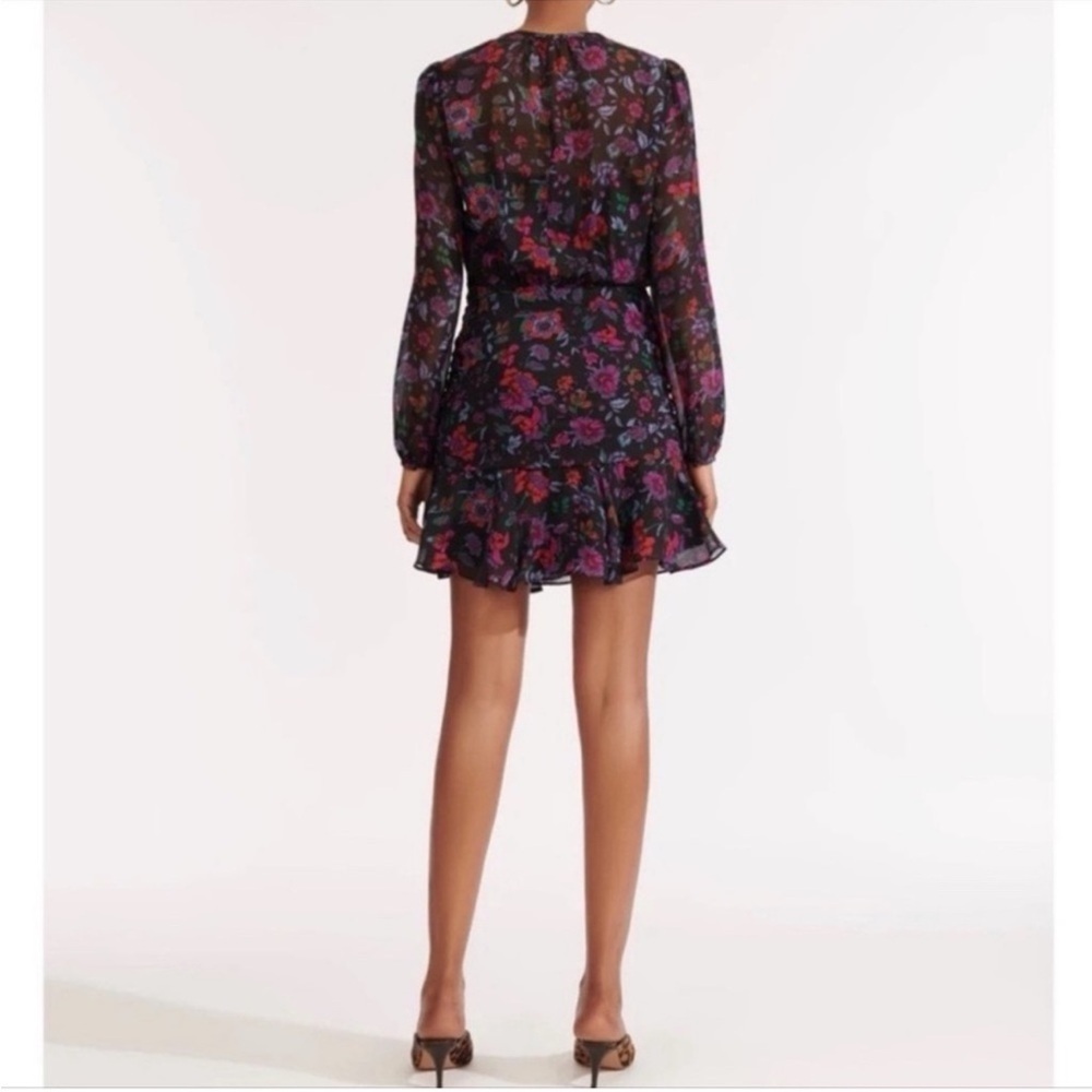 VERONICA BEARD Robin Dress 100% Silk in Black/Multi-colored Floral Size 2 - Picture 2 of 11
